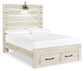 Cambeck  Panel Bed With Mirrored Dresser And 2 Nightstands