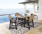 Fairen Trail Outdoor Counter Height Dining Table and 4 Barstools