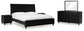 Danziar Queen Panel Bed with Mirrored Dresser and 2 Nightstands