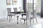 Carone 5-piece 61" Rectangular Black Glass Dining Set Grey