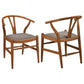 Dinah Wood Wishbone Dining Side Chair Walnut (Set of 2)