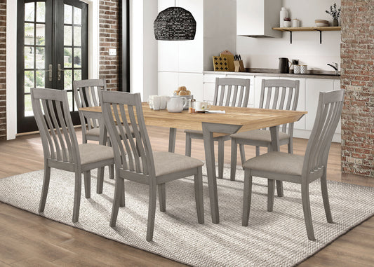 Nogales 7-piece Rectangular Dining Table Set Coastal Grey