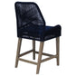 Nakia Woven Rope Counter Chair with Cushion Navy (Set of 2)