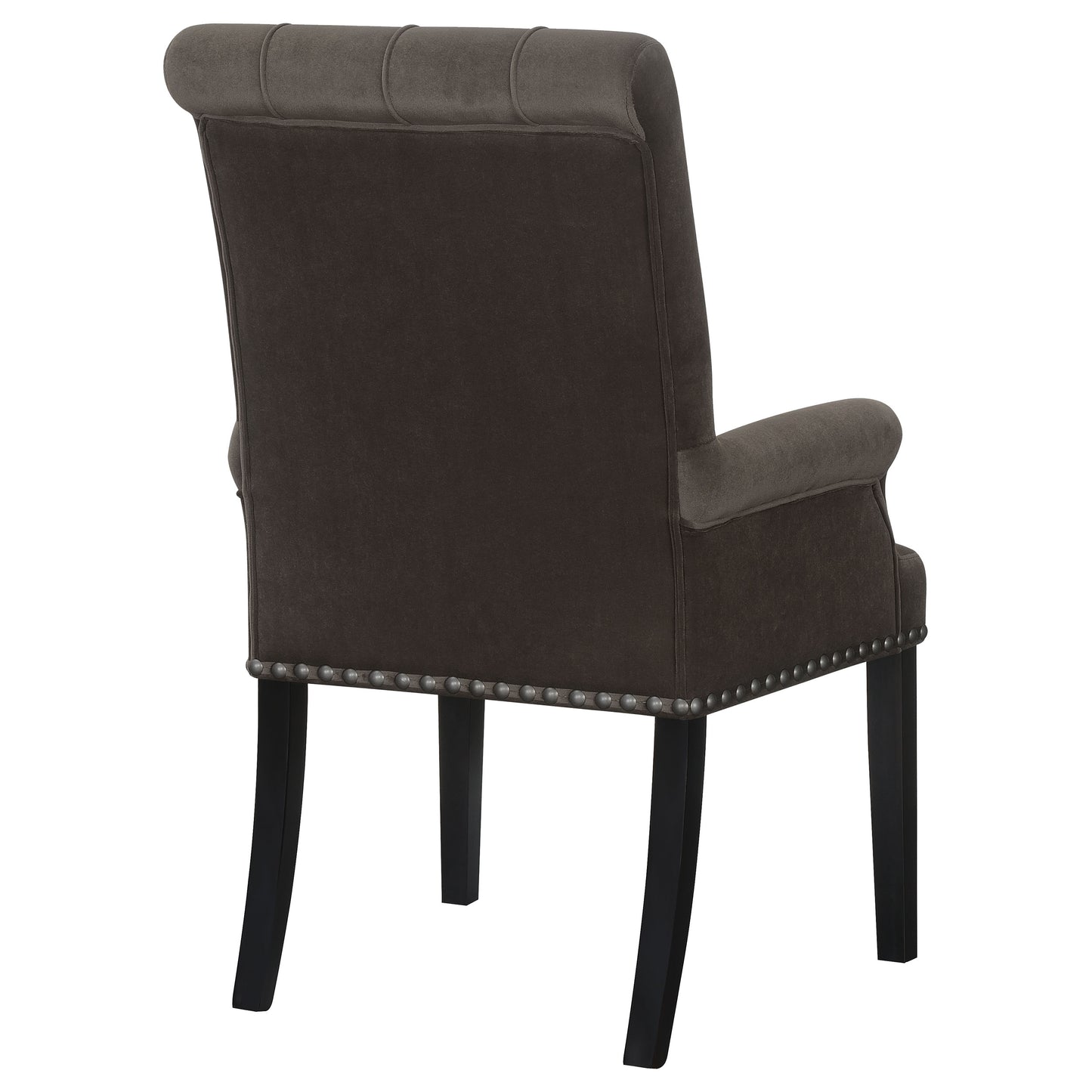 Alana Velvet Upholstered Dining Arm Chair Brown