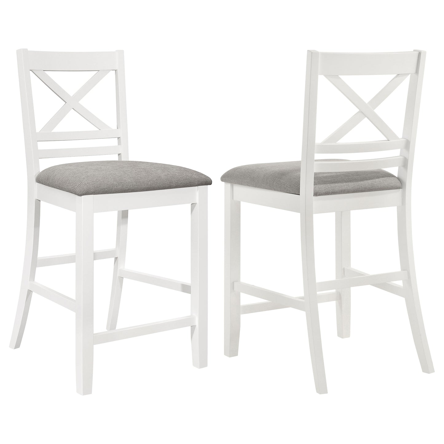 Hollis Wood Counter Chair with Cushion White (Set of 2)