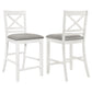 Hollis Wood Counter Chair with Cushion White (Set of 2)