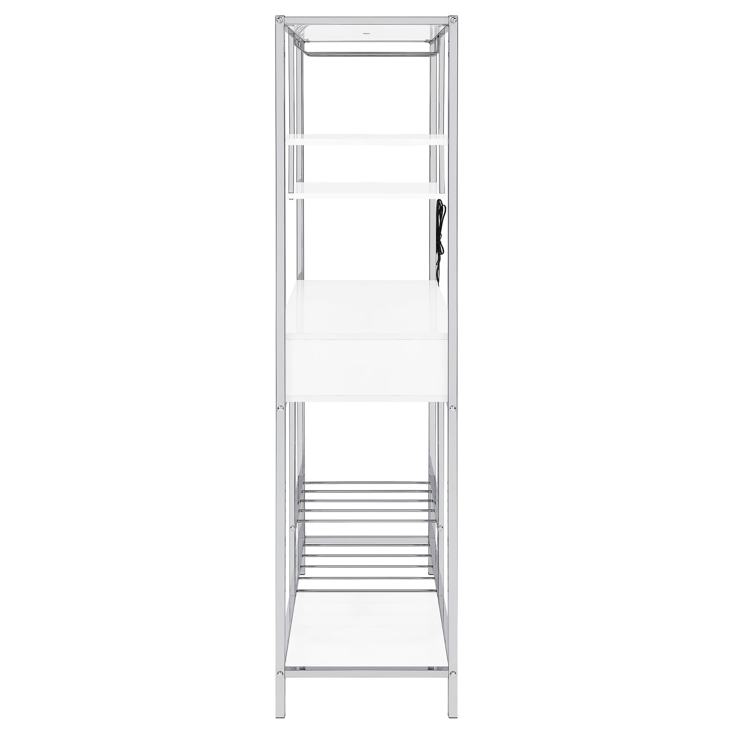 Figueroa 5-shelf LED Wine Storage Bar Cabinet White High Gloss