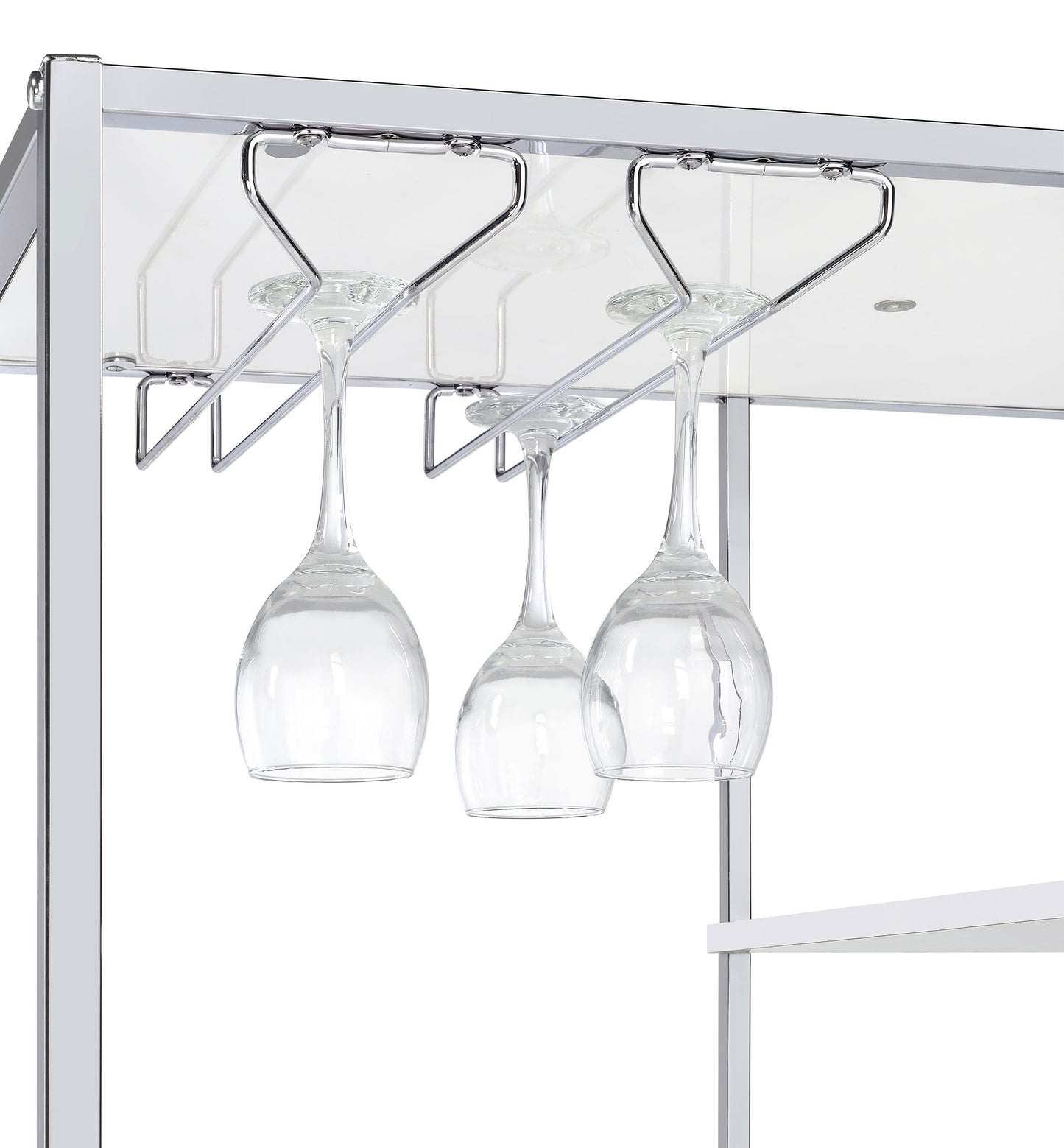 Figueroa 5-shelf LED Wine Storage Bar Cabinet White High Gloss