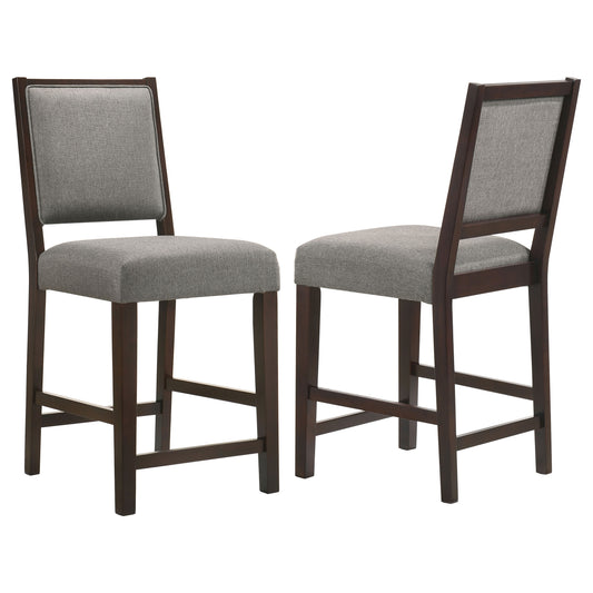 Bedford Fabric Upholstered Counter Chair Grey (Set of 2)