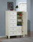 Sandy Beach 8-drawer Door Chest Cream White