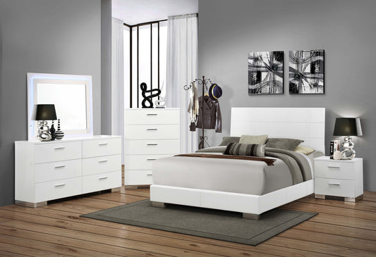 Felicity 5-piece California King Bedroom Set White Gloss