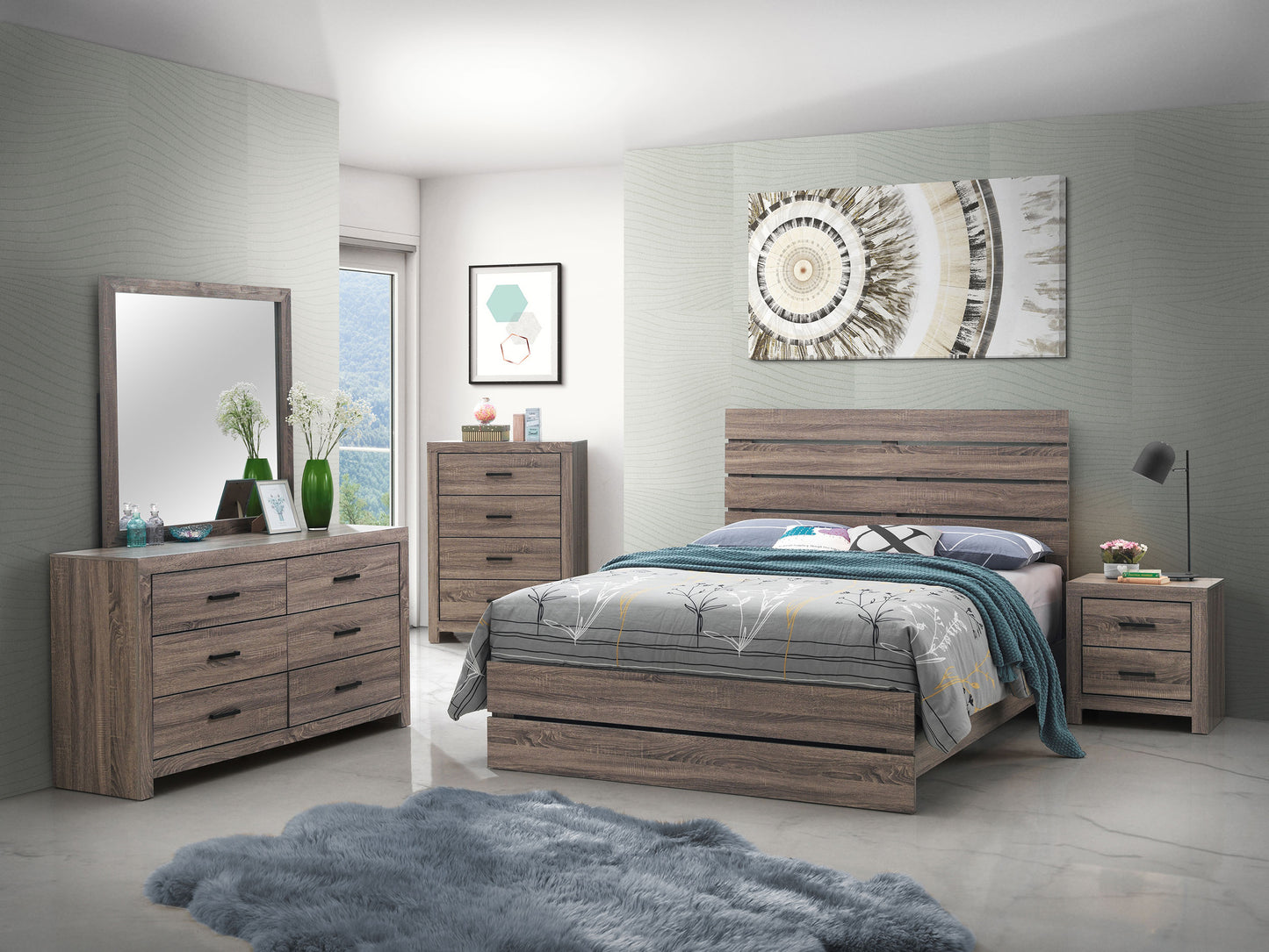 Brantford 4-piece Eastern King Bedroom Set Barrel Oak