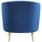 Sophia Upholstered Channel Tufted Barrel Accent Chair Blue