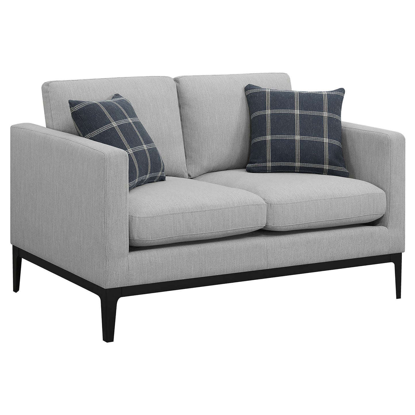 Apperson 2-piece Upholstered Track Arm Sofa Set Light Grey