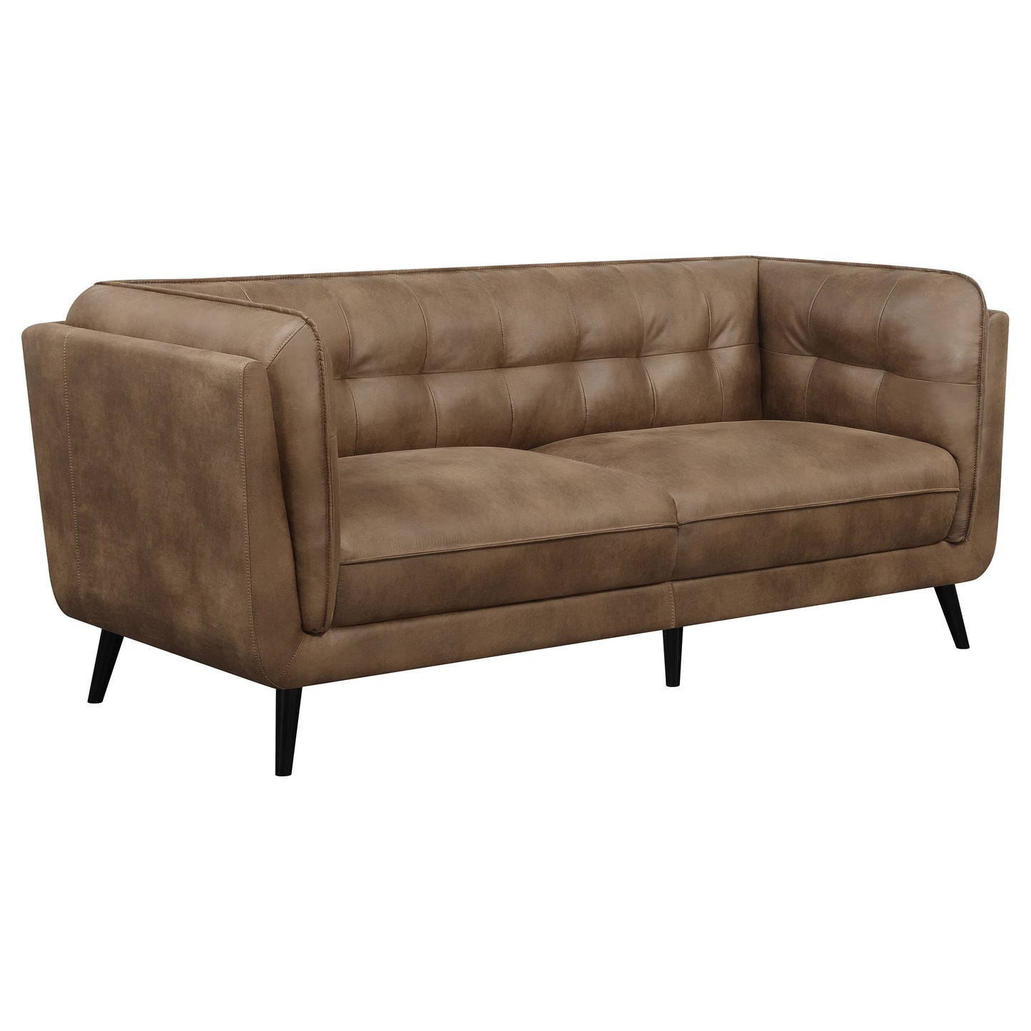 Thatcher 3-piece Upholstered Tuxedo Arm Sofa Set Brown