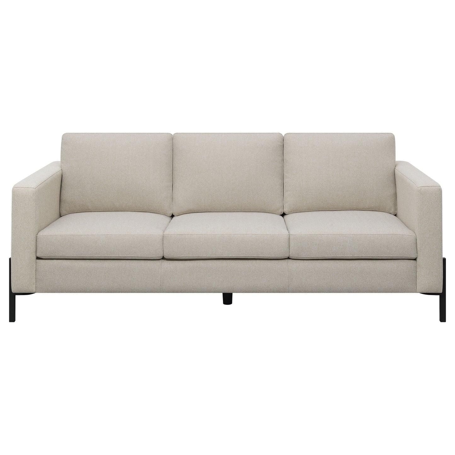 Tilly 2-piece Upholstered Track Arm Sofa Set Oatmeal