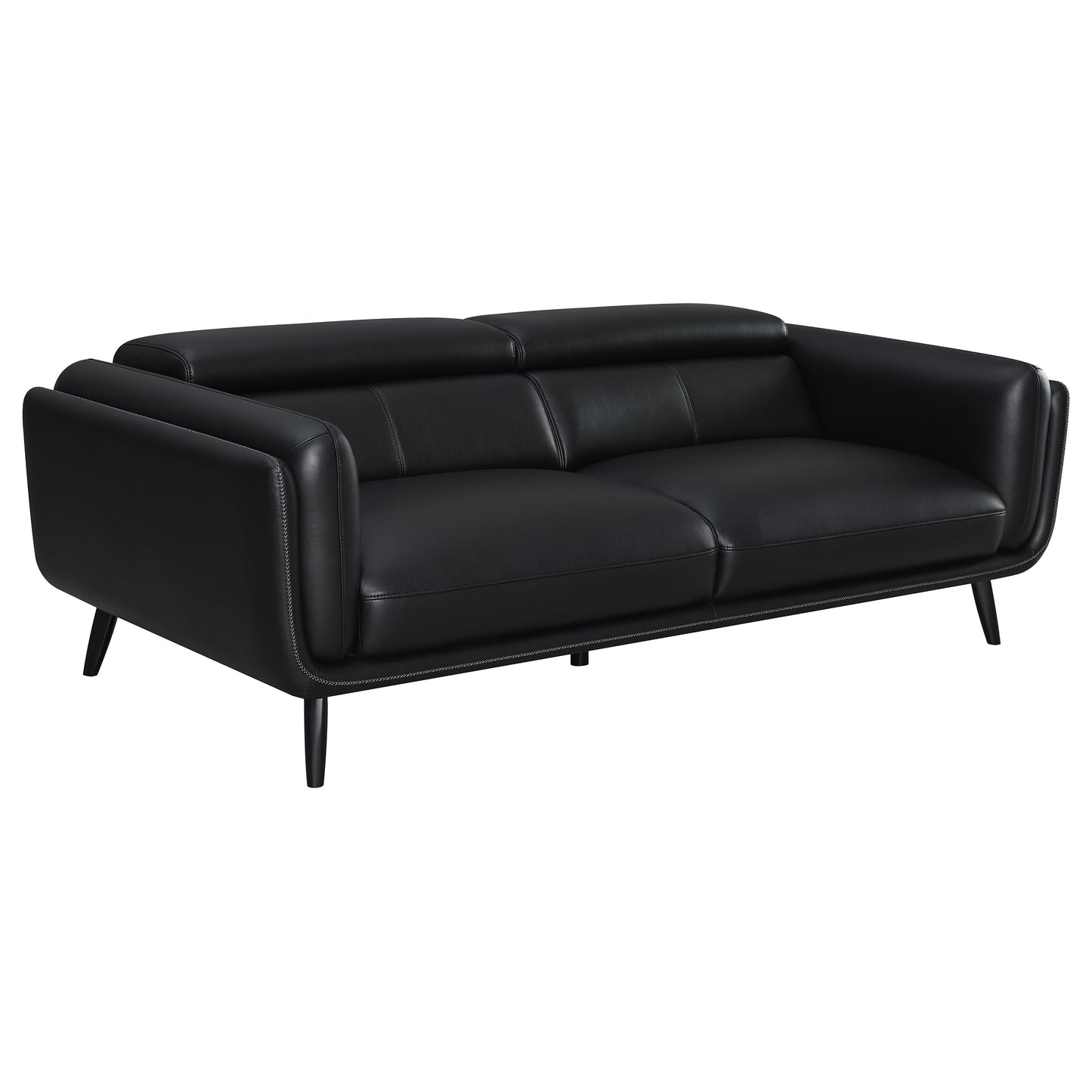 Shania 2-piece Upholstered Low Back Sofa Set Black