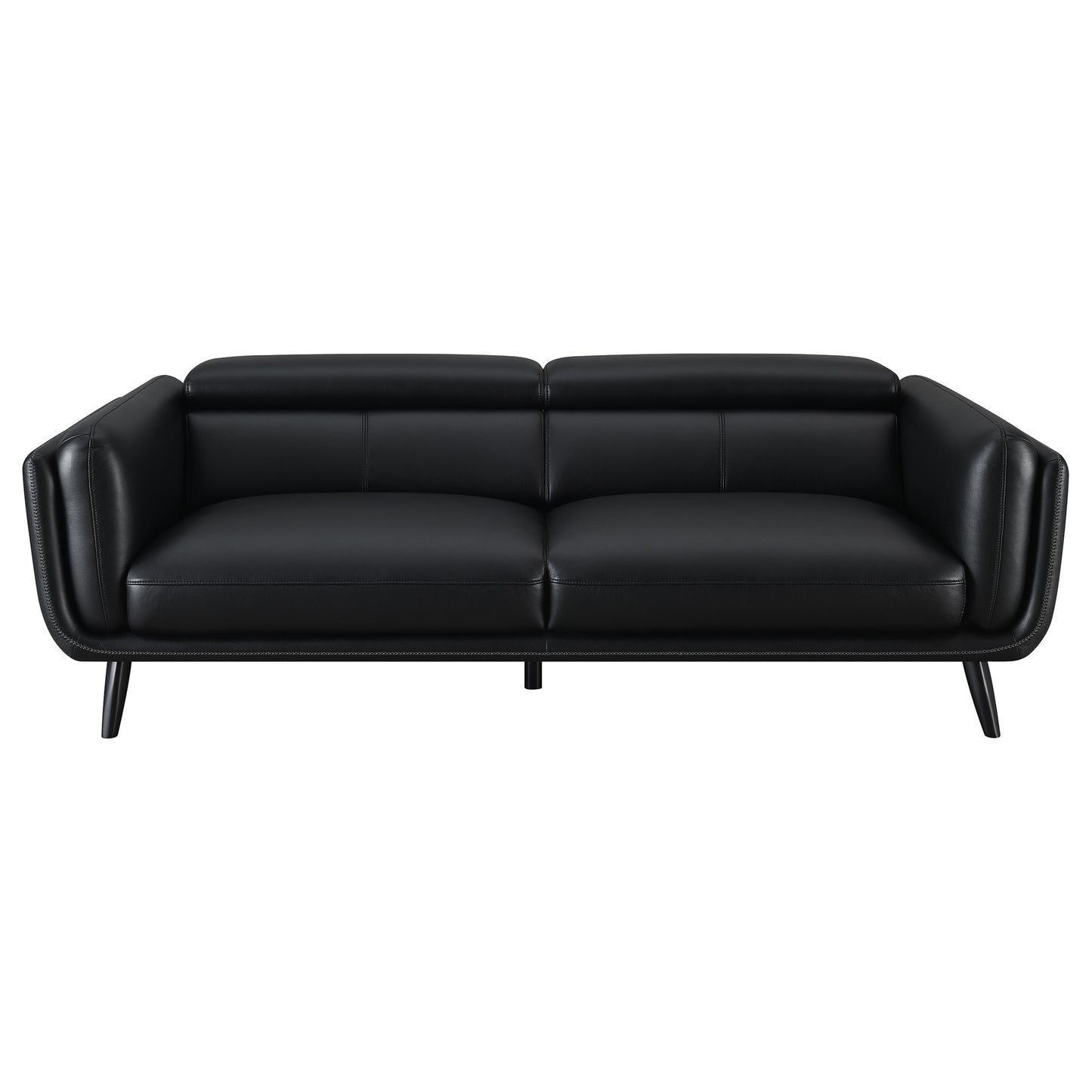 Shania 2-piece Upholstered Low Back Sofa Set Black