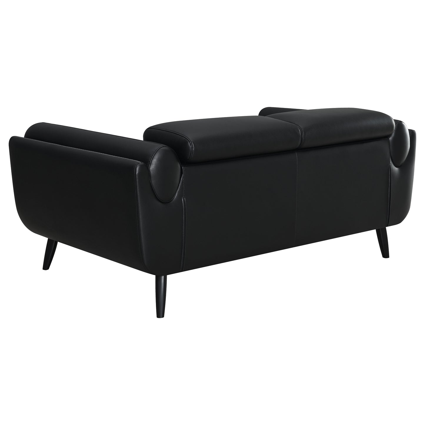 Shania 2-piece Upholstered Low Back Sofa Set Black