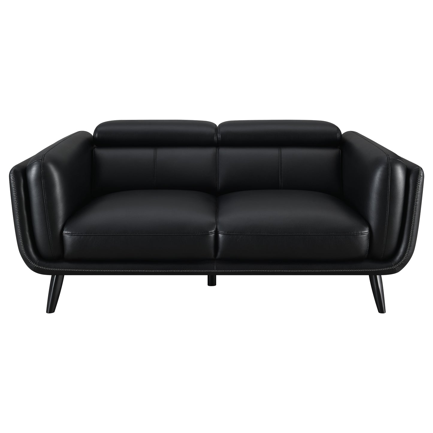 Shania 2-piece Upholstered Low Back Sofa Set Black