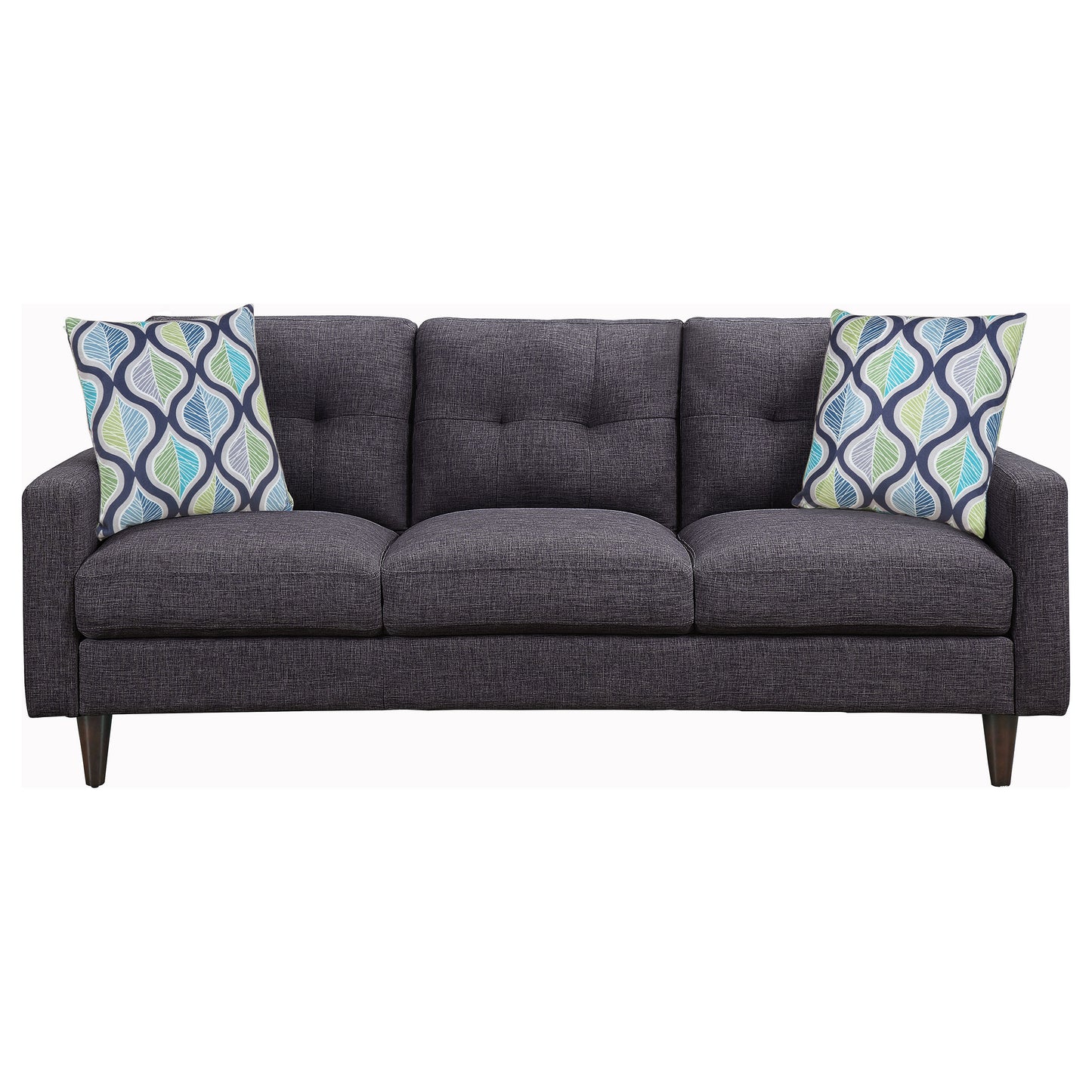 Watsonville 2-piece Upholstered Track Arm Sofa Set Grey