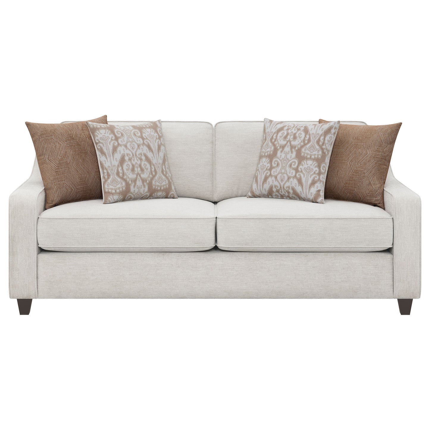 Christine 3-piece Upholstered Sloped Arm Sofa Set Beige