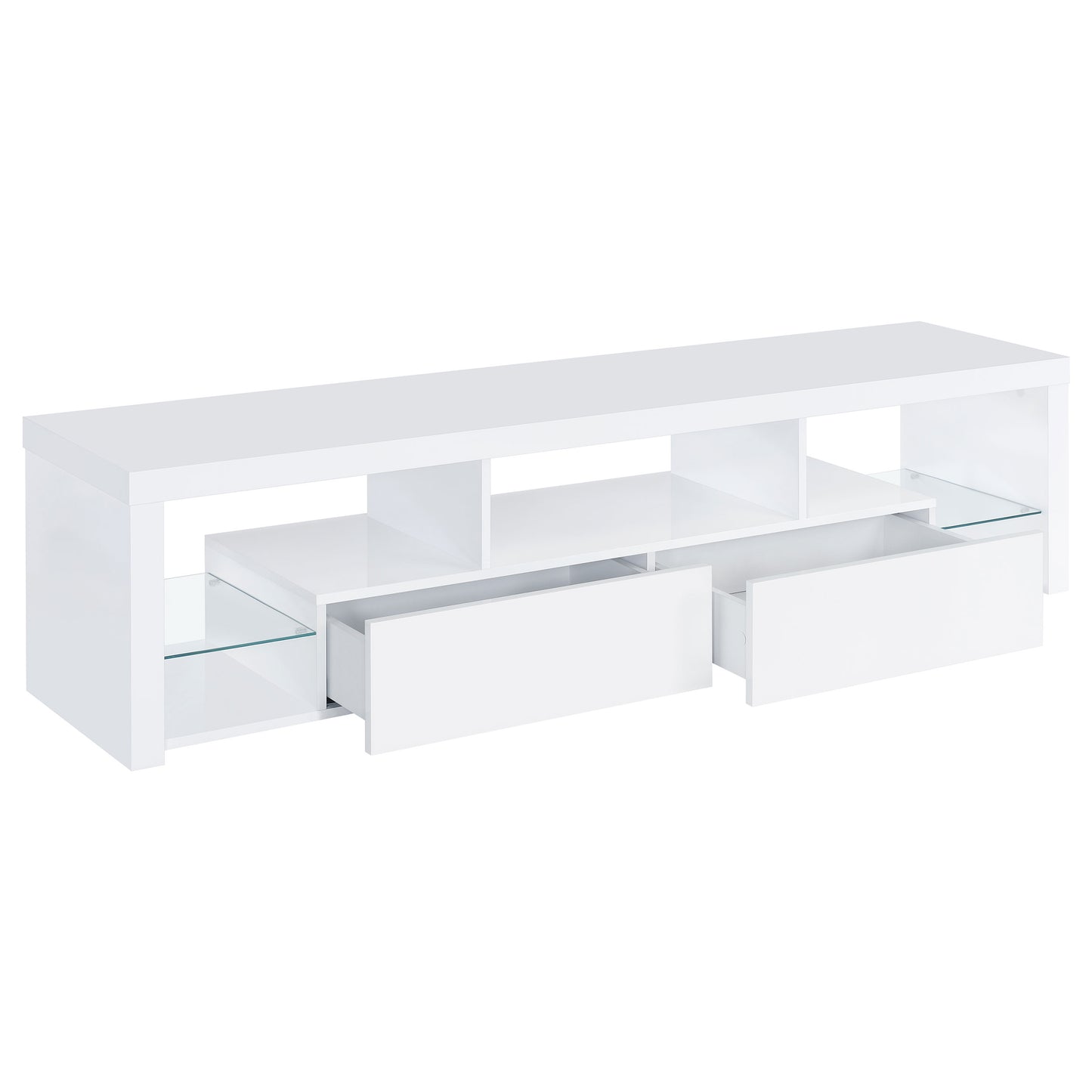 Jude 2-drawer Engineered Wood 71" TV Stand High Gloss White