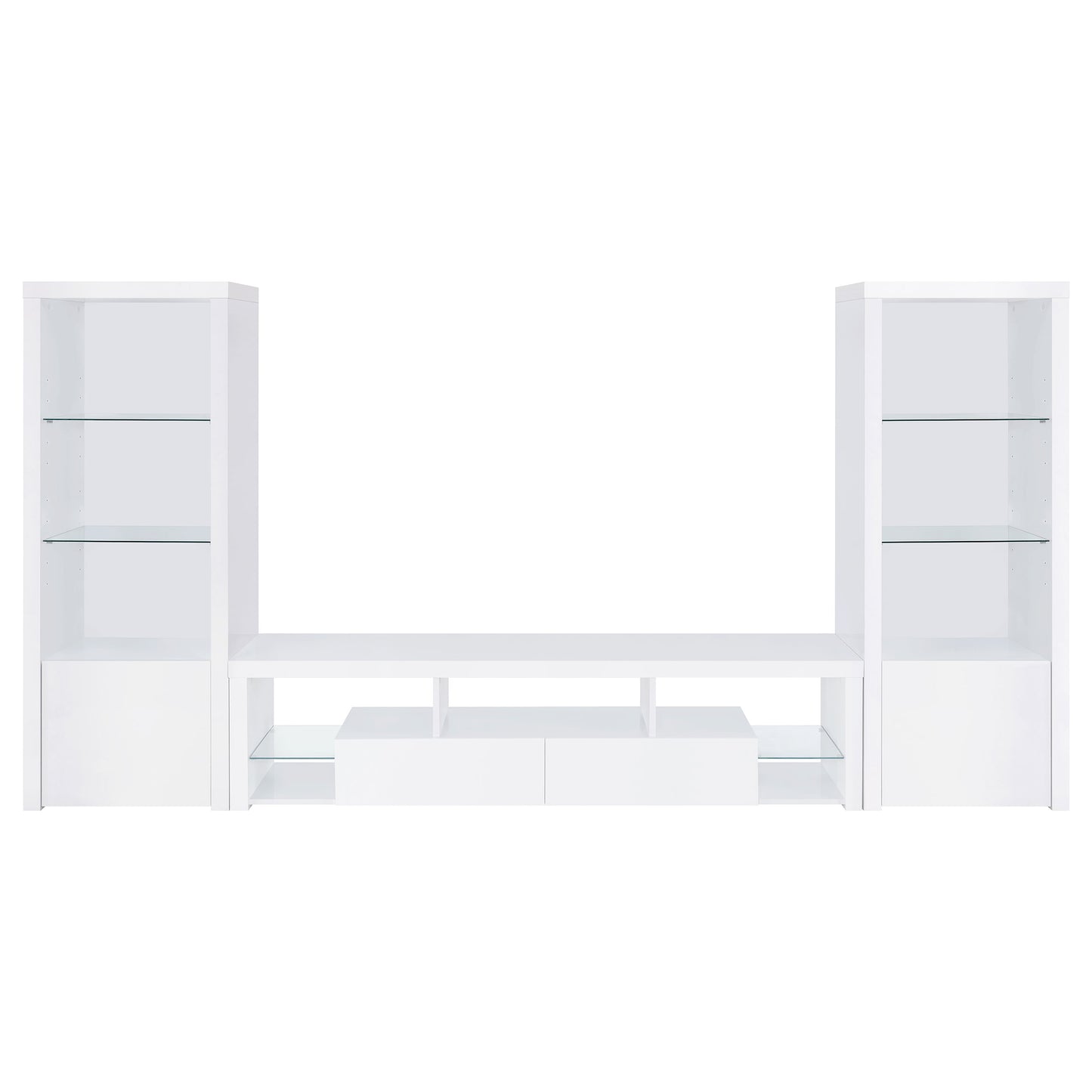 Jude 2-drawer Engineered Wood 71" TV Stand High Gloss White