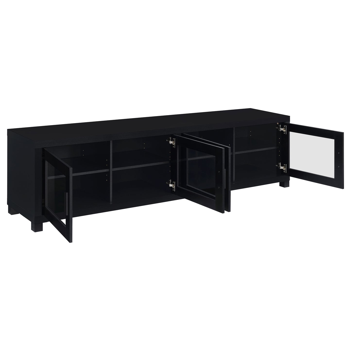 Jupiter 4-door Engineered Wood 79-inch TV Stand Black