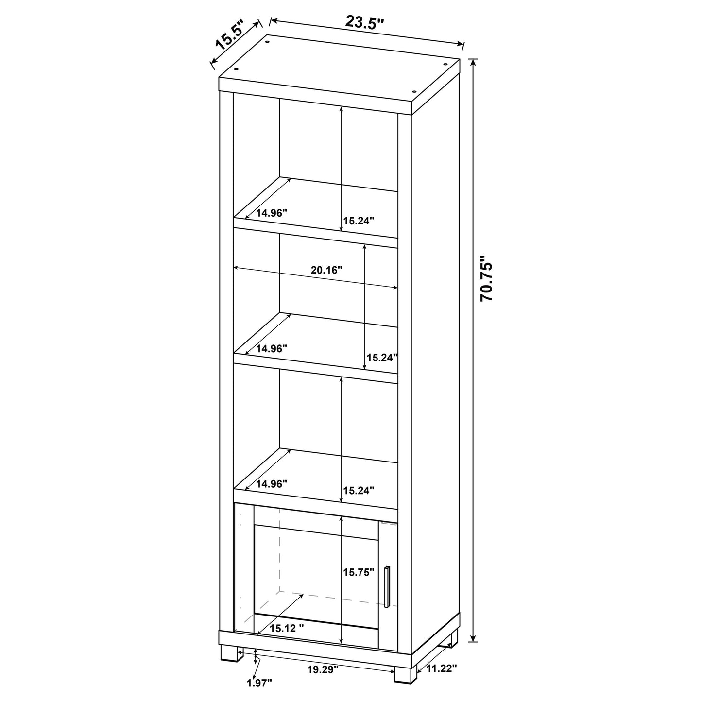 Sachin 3-piece 79" TV Entertainment Center Dark Pine