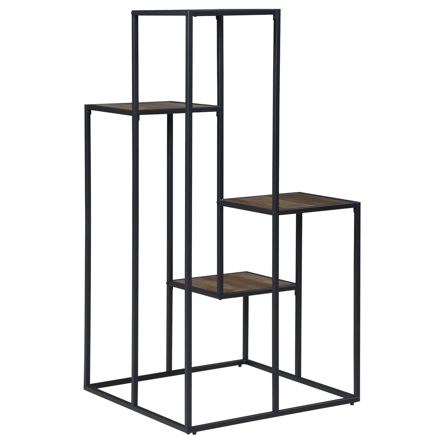 Rito 4-tier Multi-Display Shelf Rustic Brown and Black