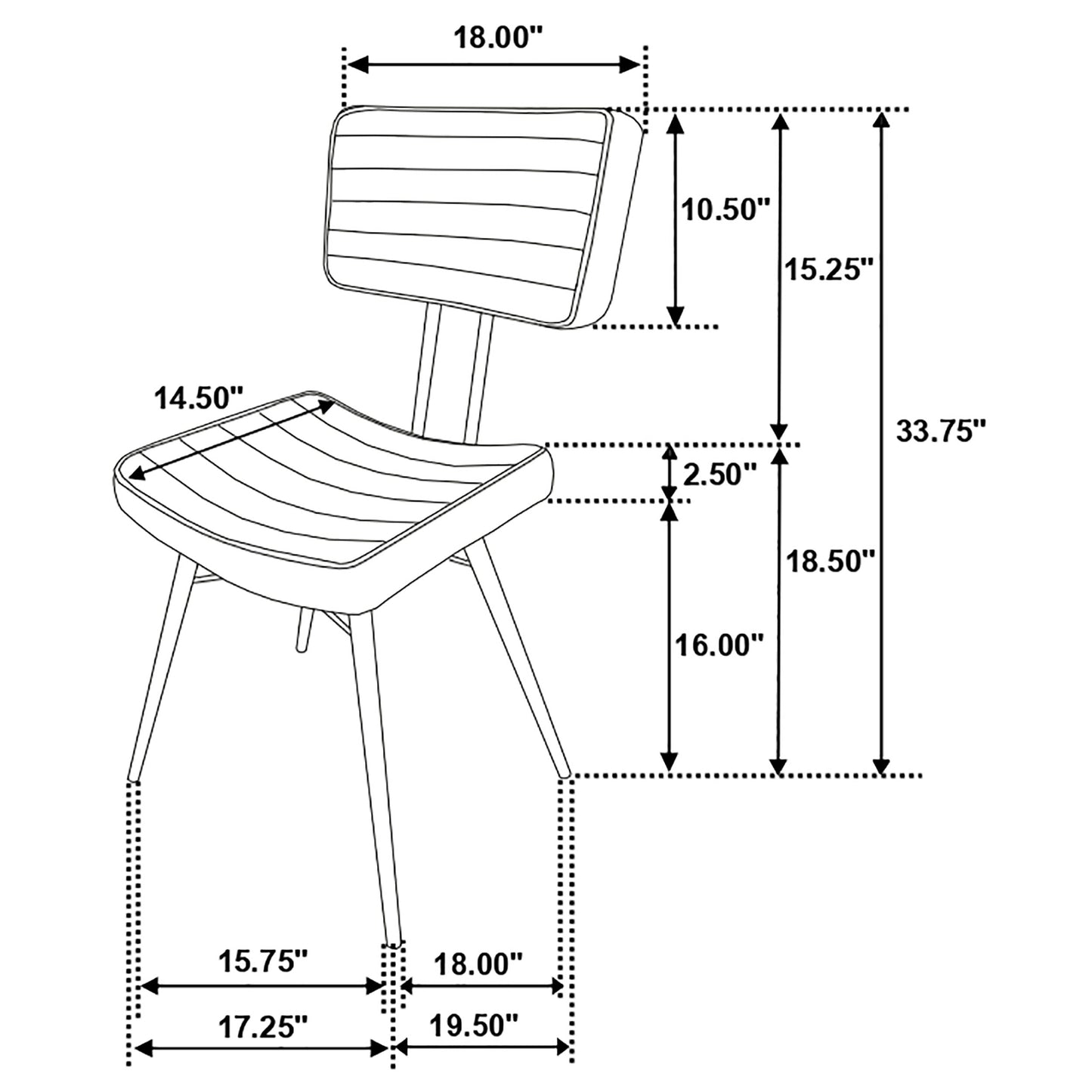 Misty Leather Upholstered Dining Chair Espresso (Set of 2)