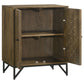 Zaria 2-door Wood Trellis Accent Storage Cabinet Brown