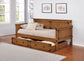 Oakdale Wood Storage Trundle Rustic Honey