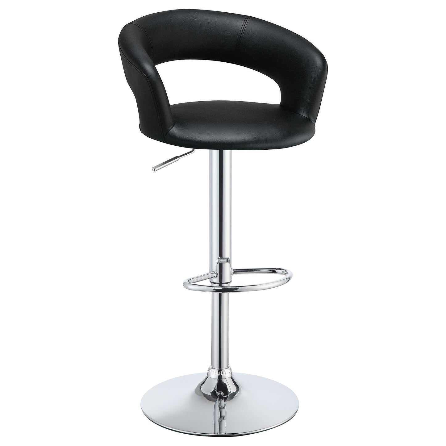 Barraza 29" Adjustable Height Bar Stool Black and Chrome