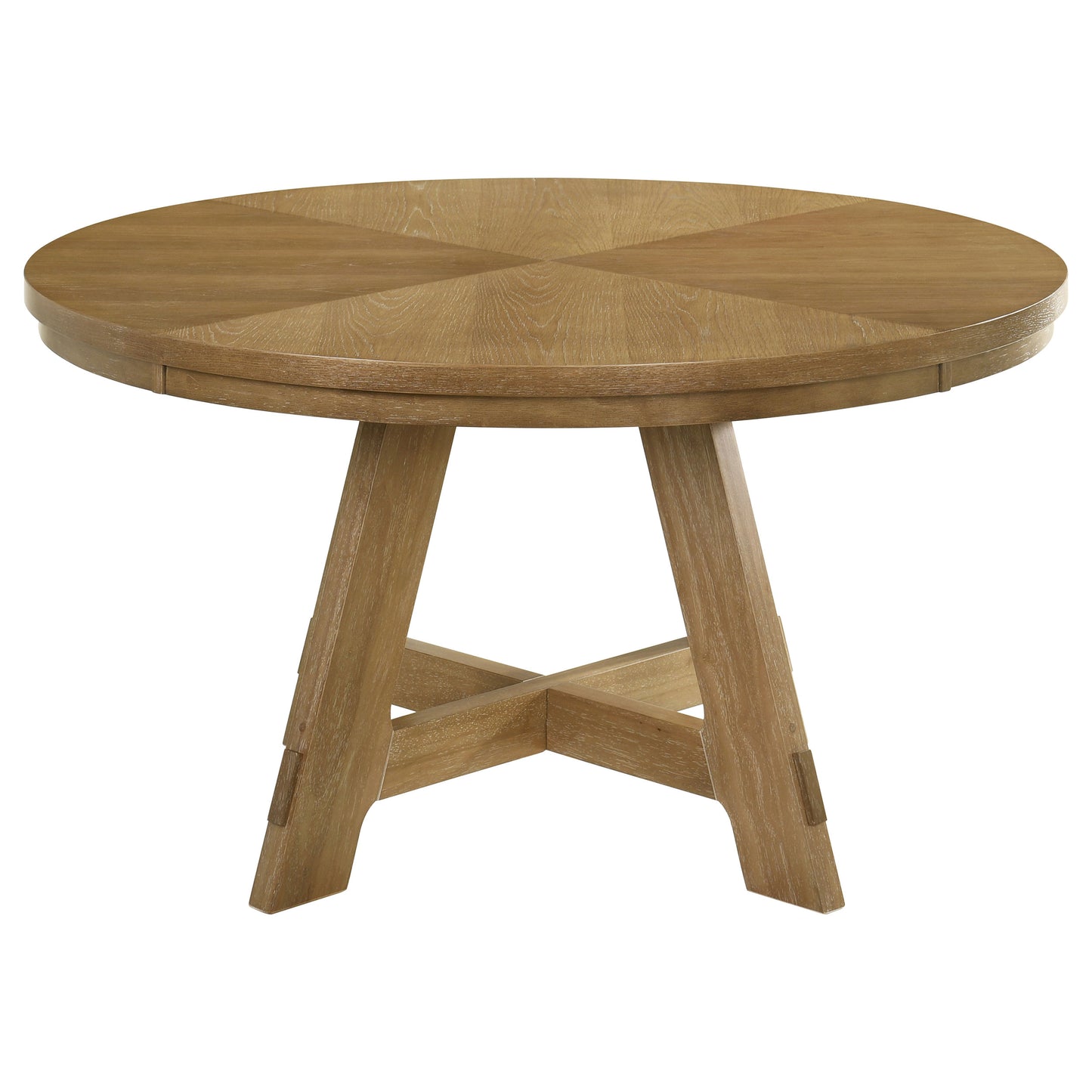 Danvers Round 54-inch Wood Dining Table Brown Oak