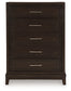 Neymorton Queen Upholstered Panel Bed with Mirrored Dresser, Chest and 2 Nightstands