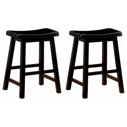 Durant Wood Backless Counter Stool Black (Set of 2)