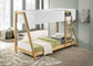 Wyatt Wood Twin Over Twin Bunk Bed White and Natural