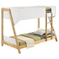 Wyatt Wood Twin Over Twin Bunk Bed White and Natural