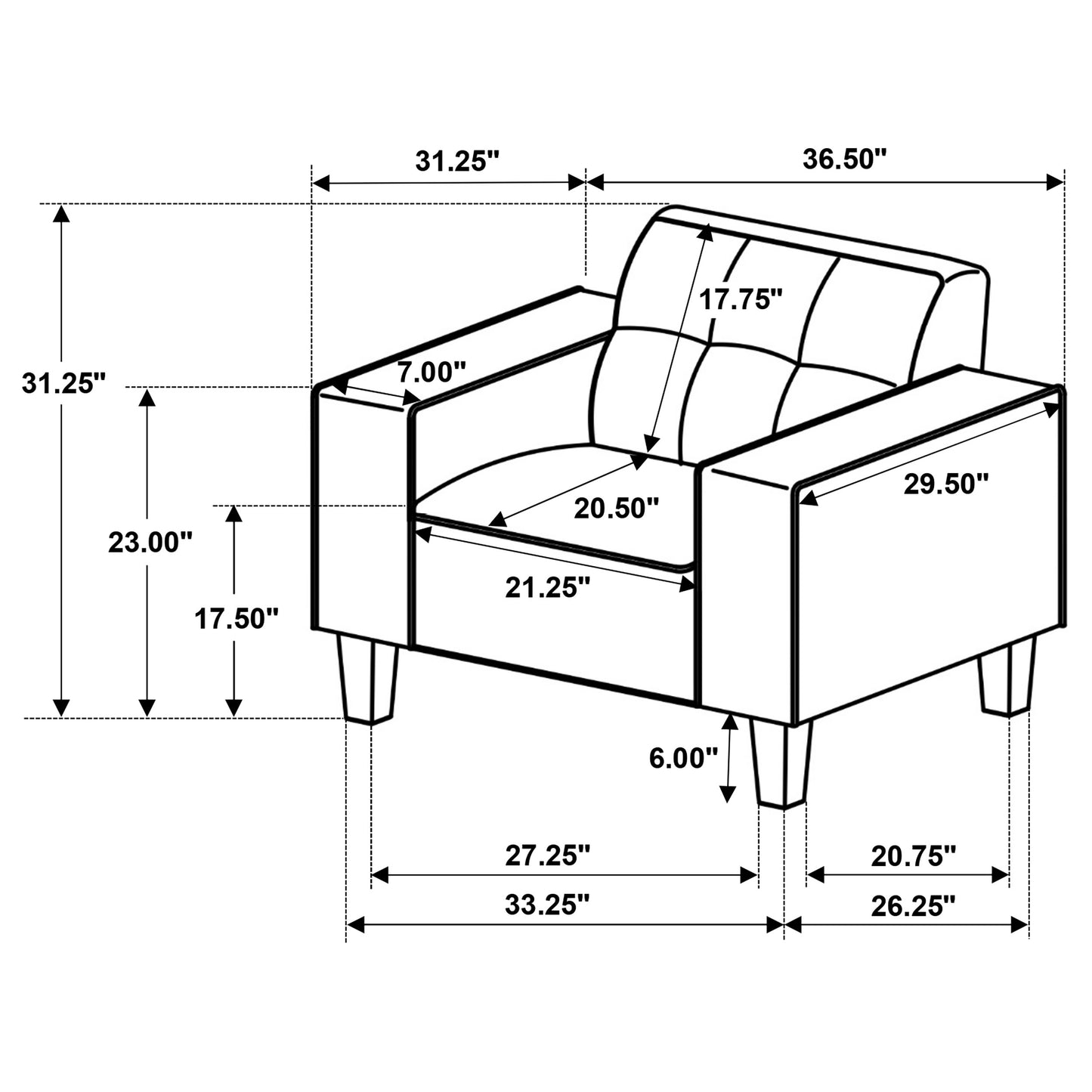 Deerhurst 3-piece Upholstered Track Arm Sofa Set Greige