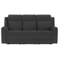 Brentwood 2-piece Upholstered Reclining Sofa Set Charcoal