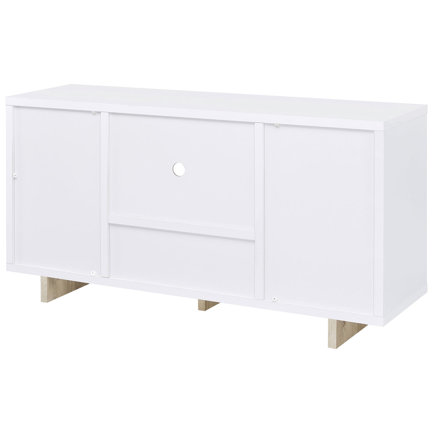 Dalton 2-door Storage Cabinet White and Distressed Pine