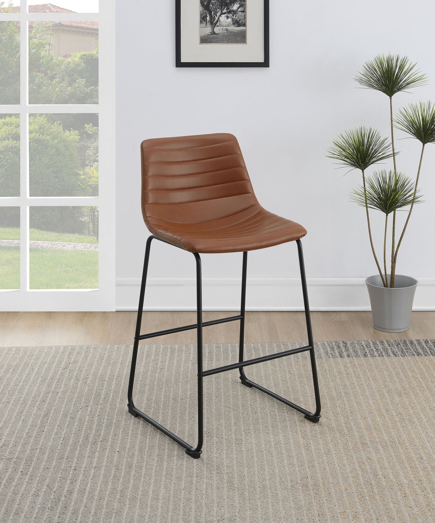 Zuni Upholstered Counter Height Chair Saddle (Set of 2)