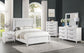 Marielle Queen Upholstered Panel Bed Distressed White