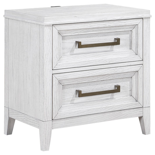 Marielle 2-drawer Nightstand Bedside Table Distressed White