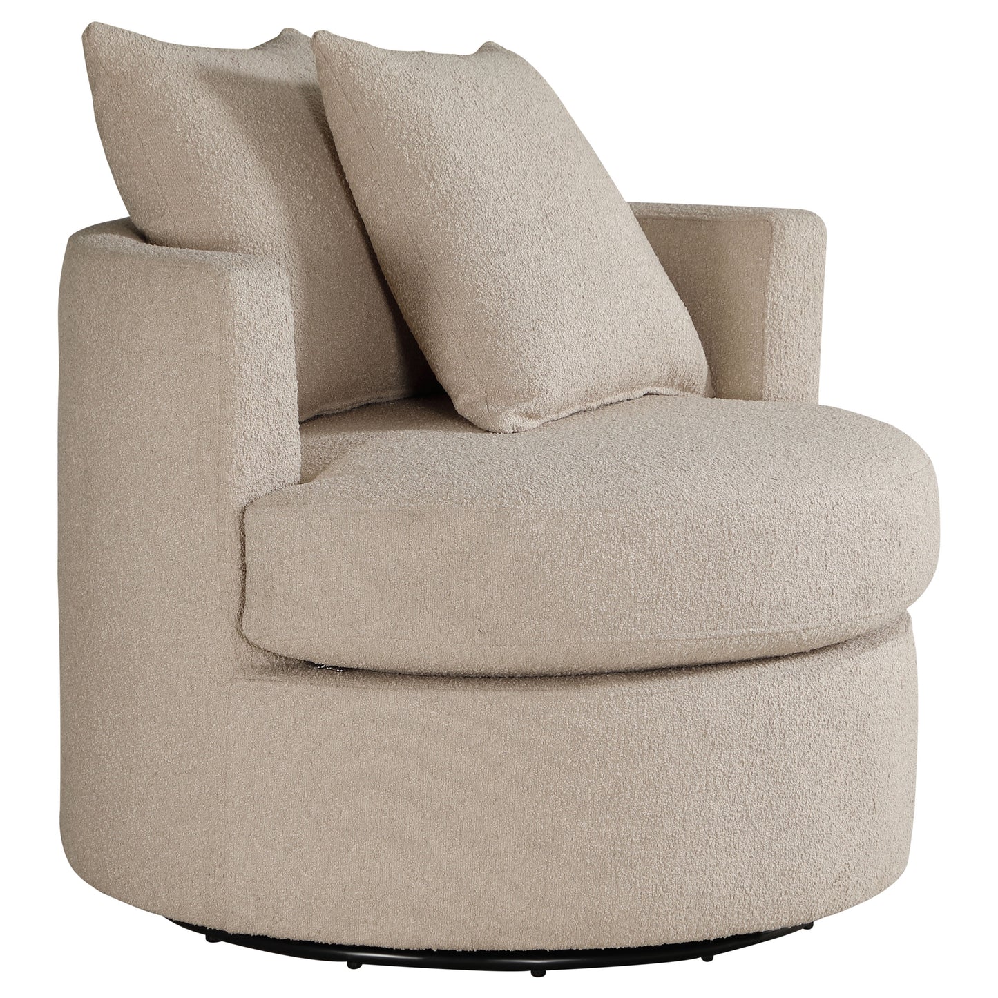 Debbie Upholstered Swivel Accent Chair Camel