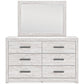 Cayboni Twin Panel Bed with Mirrored Dresser, Chest and 2 Nightstands
