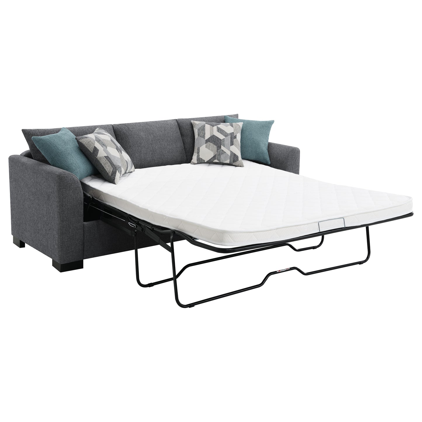 Storey Upholstered Sleeper Sectional Chaise Sofa Grey