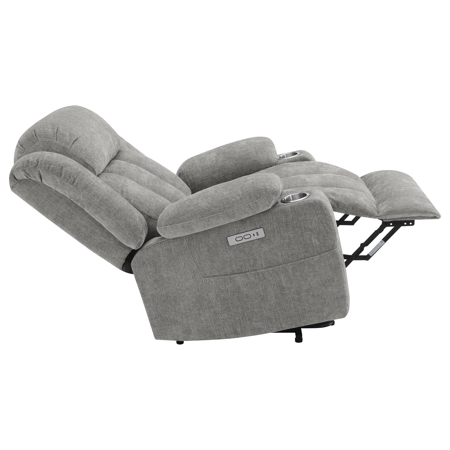 Houston Upholstered Power Lift Recliner Grey